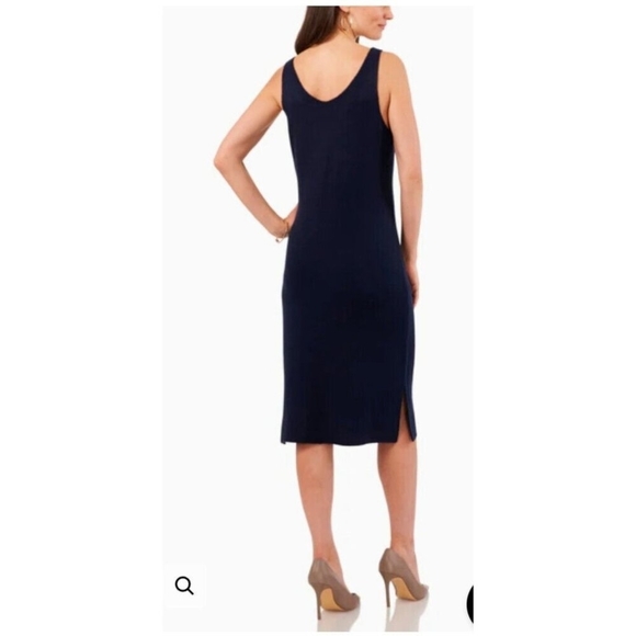 Vince Camuto Women's V-Neck Sleeveless Sweater Dress Size L - Picture 3 of 8